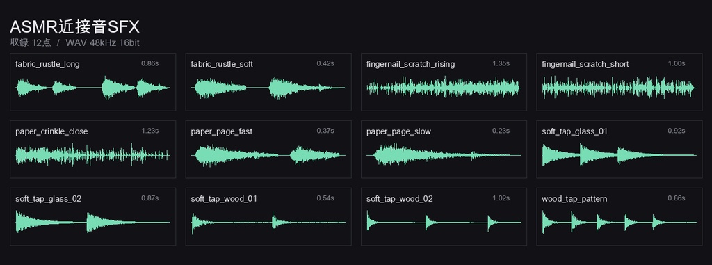 ASMR配信向け近接音SFXパック