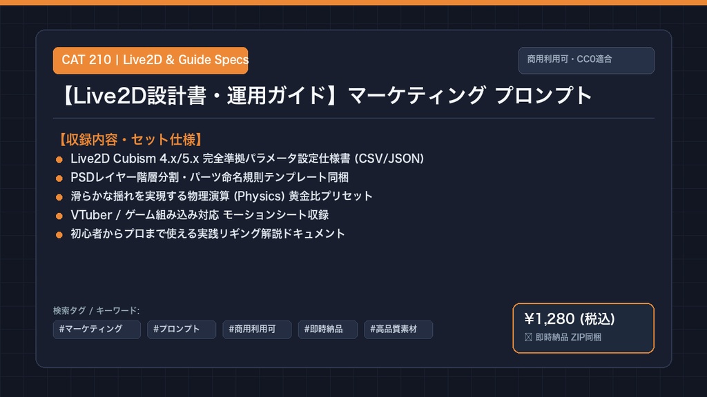 【Live2D設計書・運用ガイド】マーケティング プロンプト