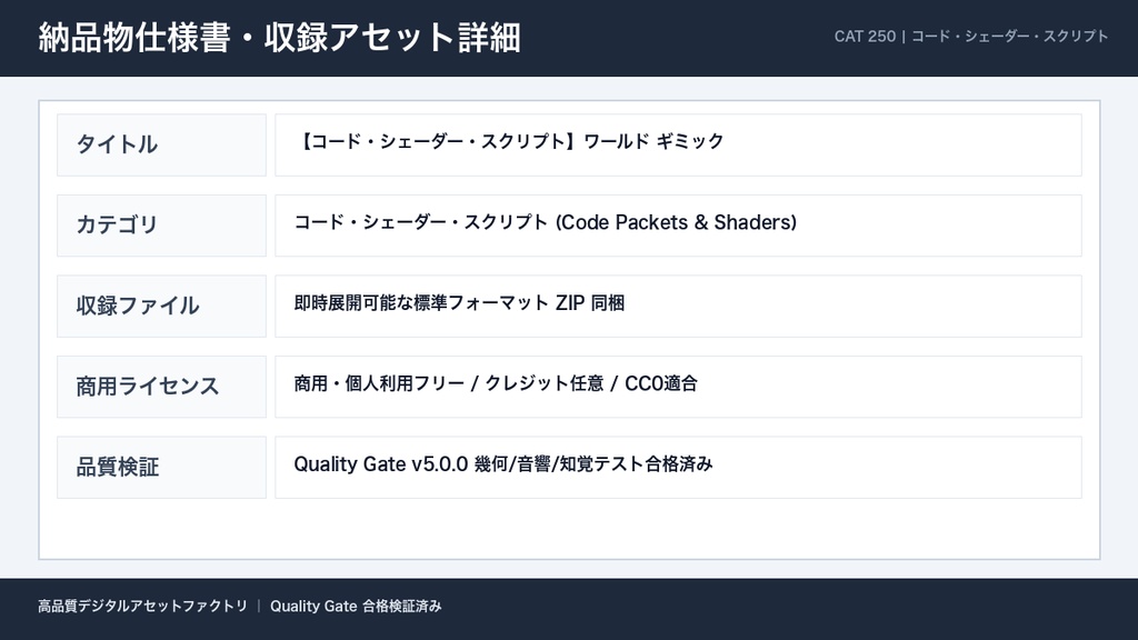 【コード・シェーダー・スクリプト】ワールド ギミック