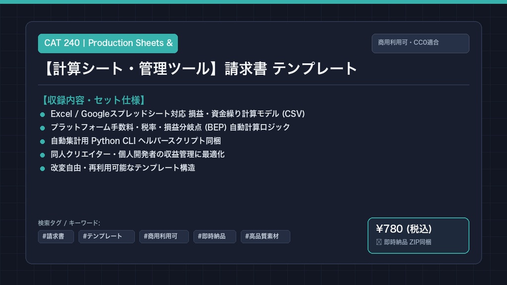 【計算シート・管理ツール】請求書 テンプレート