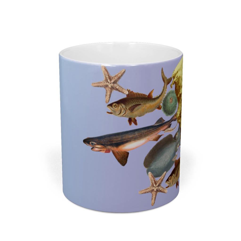 妖精と海の主達のコラージュマグカップ