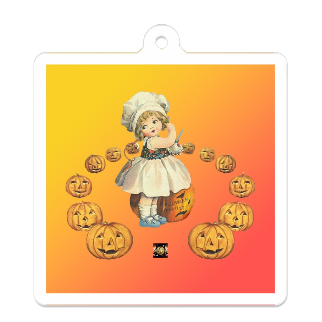 いたずらカボチャのハロウィンアクリルキーホルダー