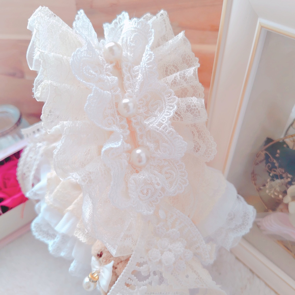 【OPEN記念価格】 くまさんチャーム付き 珈琲染め ドレス 16cm ぬい服