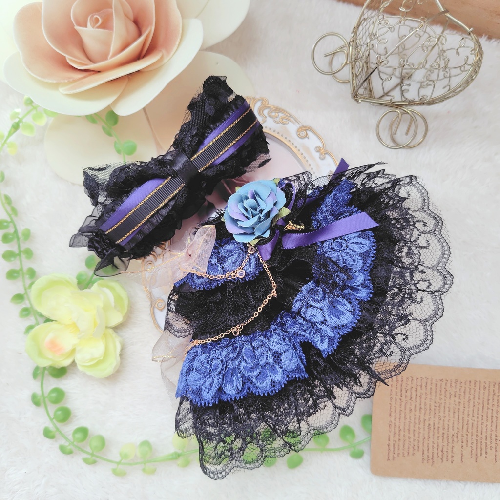 №09-120 ダークブルー☓ゴールド ドレス 16cm ぬい服
