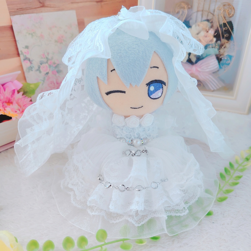 №B10-01 フリルヴェール Wedding ドレス 16cm ぬい服