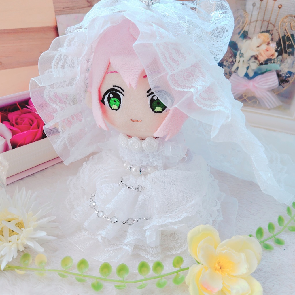 №B10-01 フリルヴェール Wedding ドレス 16cm ぬい服