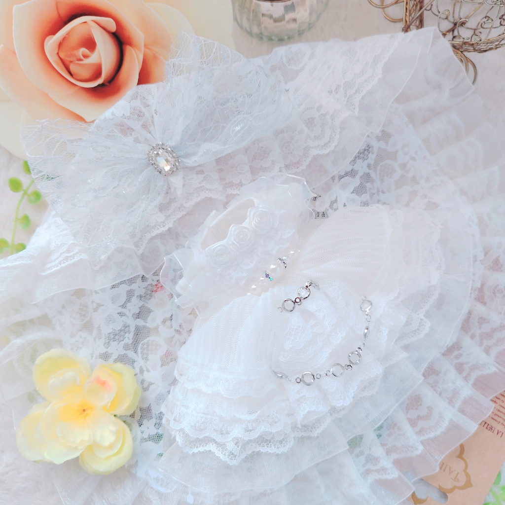 №B10-01　フリルヴェール　Wedding　ドレス　１６cm　ぬい服