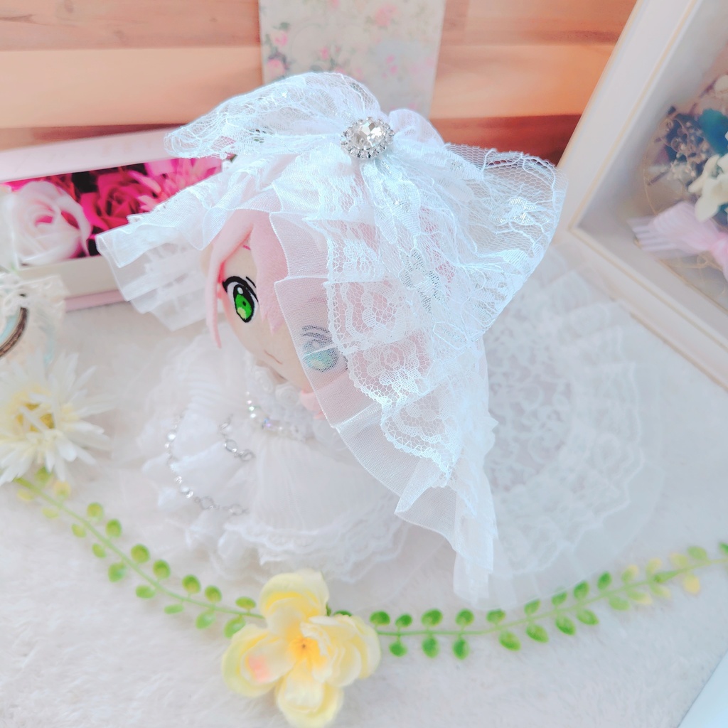 №B10-01 フリルヴェール Wedding ドレス 16cm ぬい服