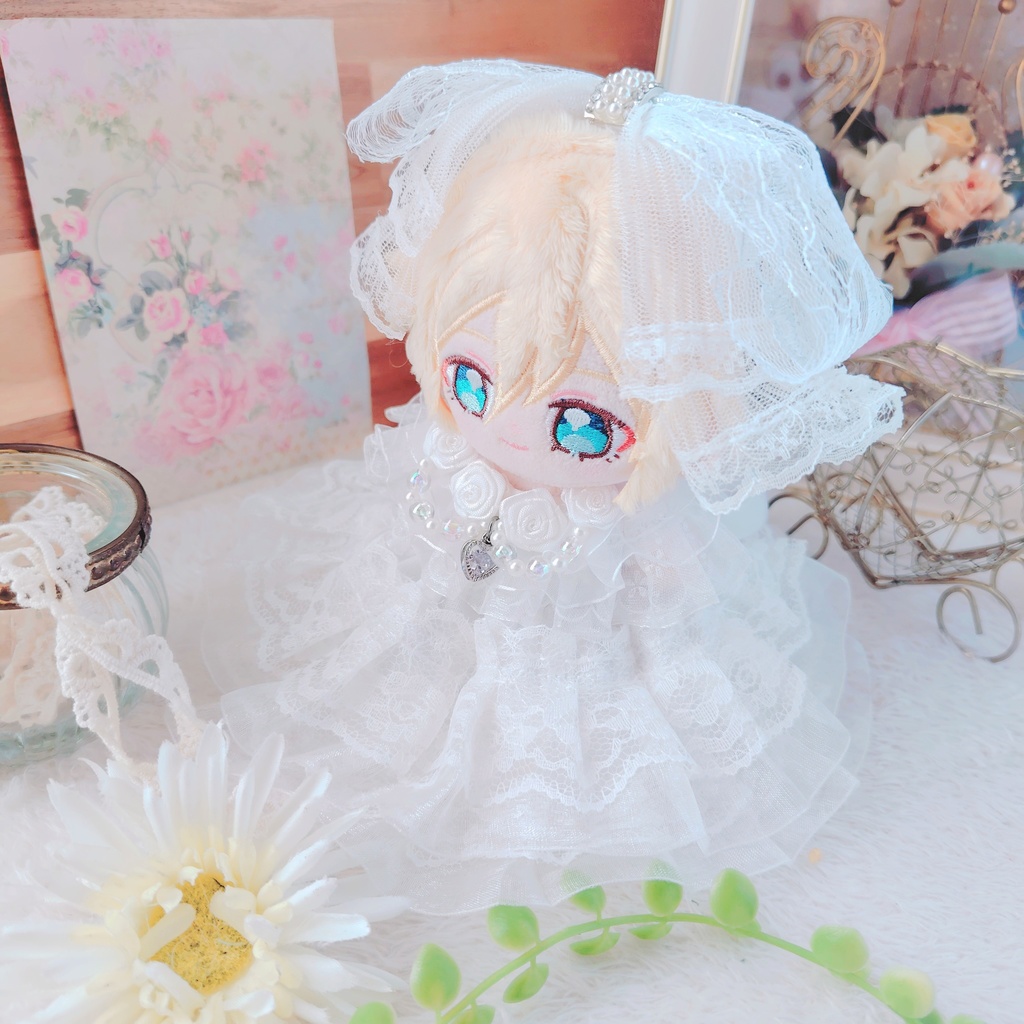 【OPEN特別価格】 Wedding リボン 12cm ぬい服 いつぬい