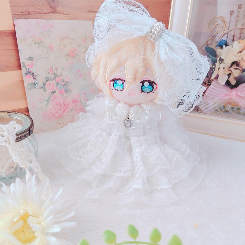【OPEN特別価格】 Wedding リボン 12cm ぬい服 いつぬい