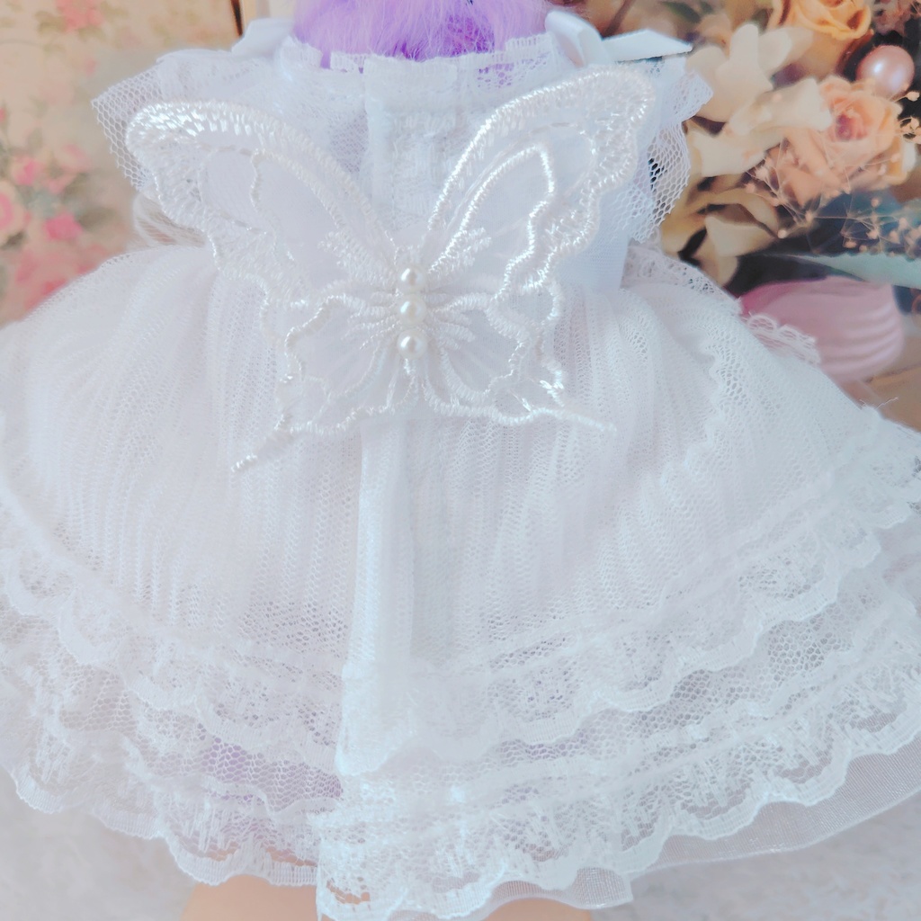 №B03-04 ウェディング ショートマリアヴェール ドレス 16cm ぬい服