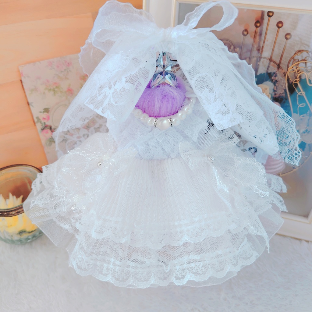 №B03-04 ウェディング ショートマリアヴェール ドレス 16cm ぬい服