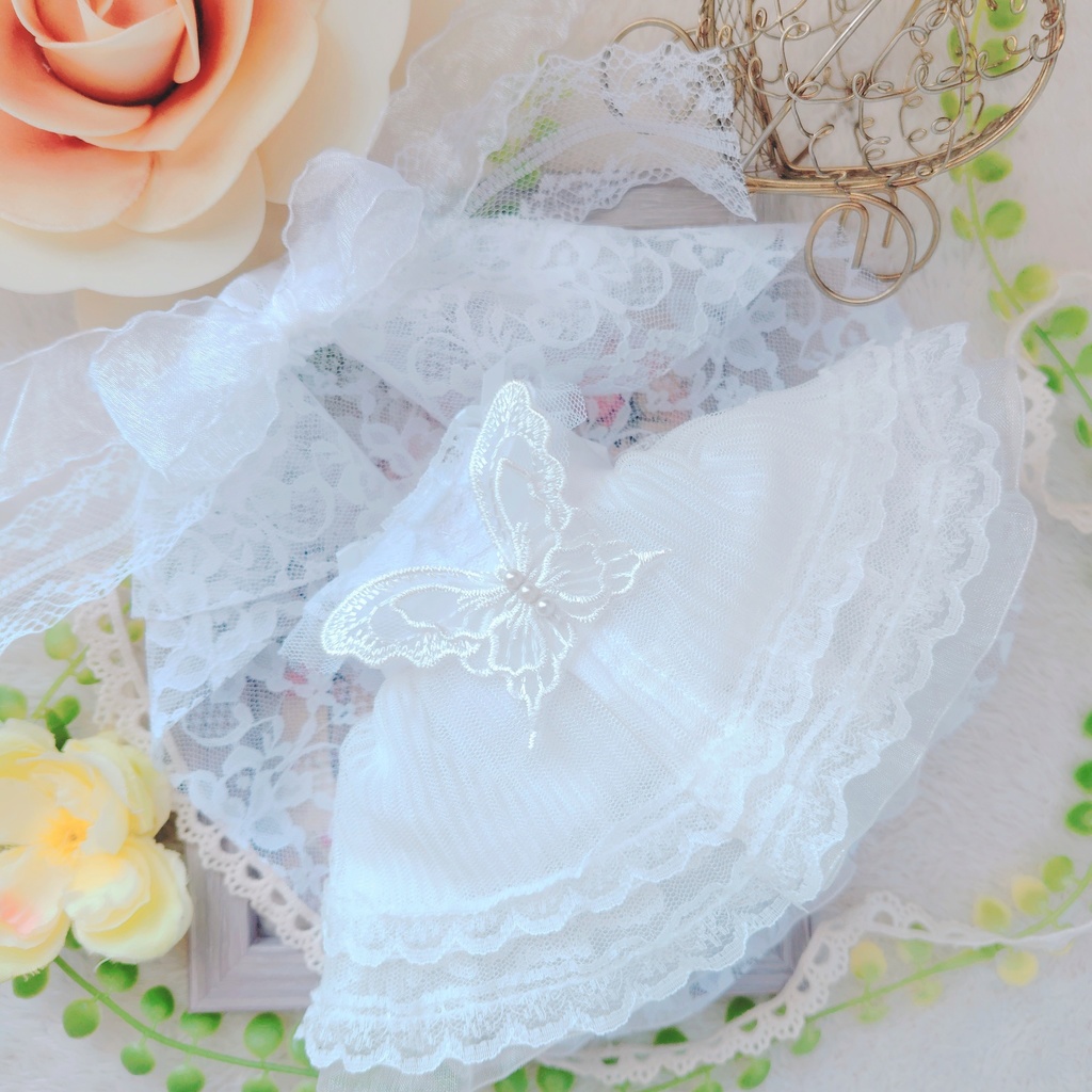 №B03-04 ウェディング ショートマリアヴェール ドレス 16cm ぬい服