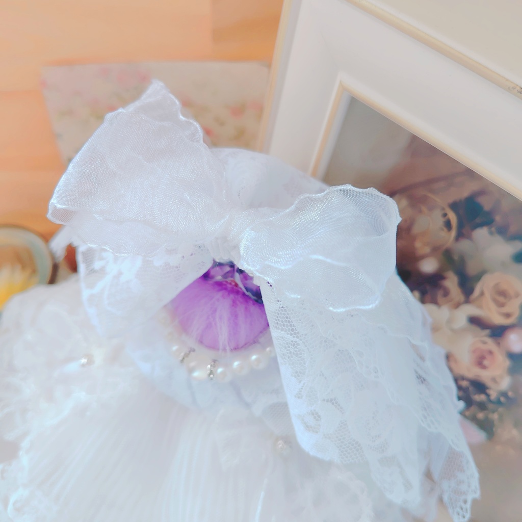 №B03-04 ウェディング ショートマリアヴェール ドレス 16cm ぬい服