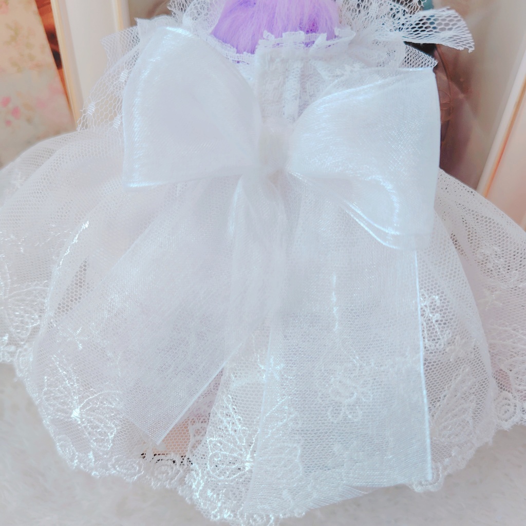 №B03-05 ウェディング ロングチュール ドレス 16cm ぬい服