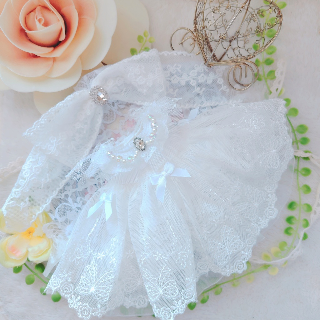 №B03-05 ウェディング ロングチュール ドレス 16cm ぬい服