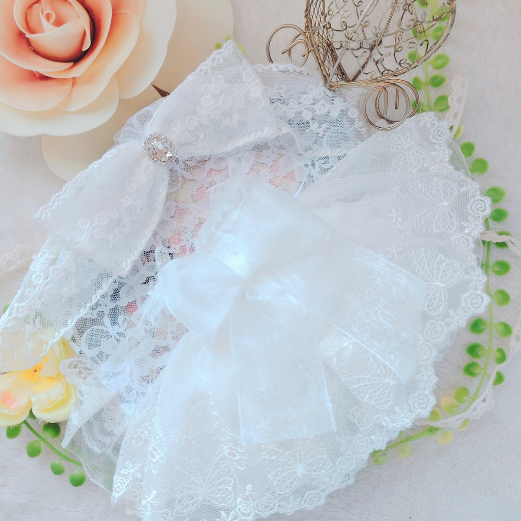 №B03-05 ウェディング ロングチュール ドレス 16cm ぬい服