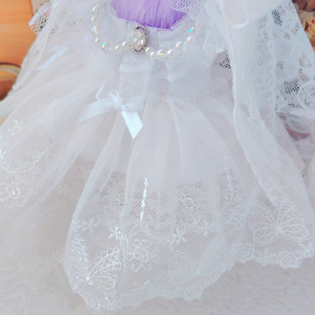 №B03-05 ウェディング ロングチュール ドレス 16cm ぬい服