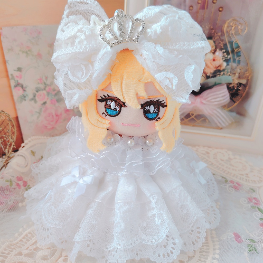 №B04-06 【特別価格】ティアラ リボン ドレス 16cm ぬい服