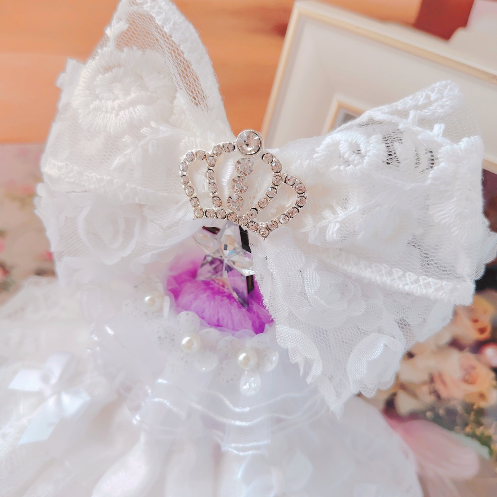 №B04-06 【特別価格】ティアラ リボン ドレス 16cm ぬい服