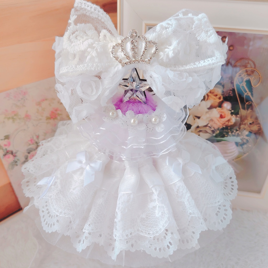 №B04-06 【特別価格】ティアラ リボン ドレス 16cm ぬい服