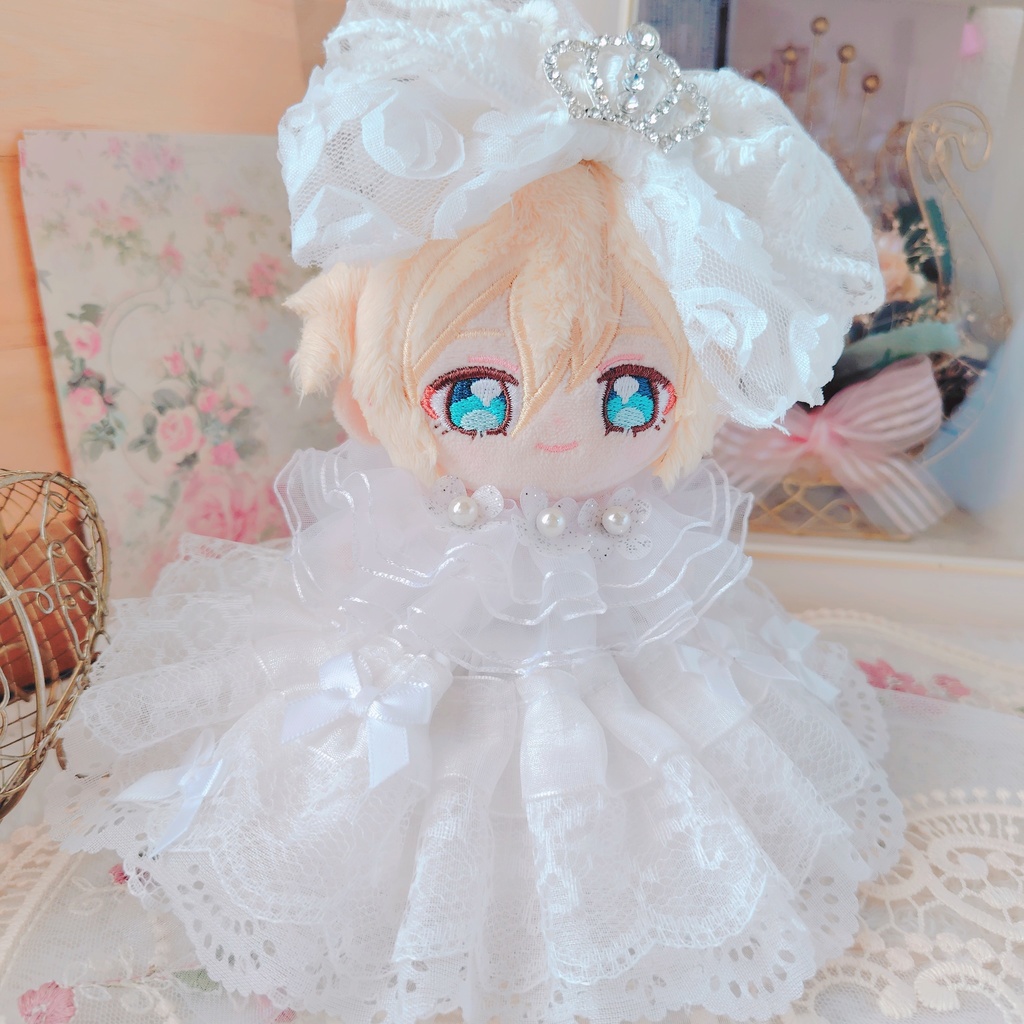 №B04-06 【特別価格】ティアラ リボン ドレス 16cm ぬい服