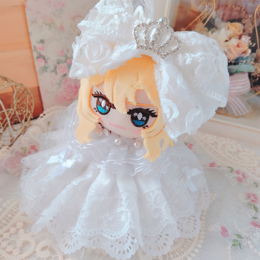 №B04-06 【特別価格】ティアラ リボン ドレス 16cm ぬい服