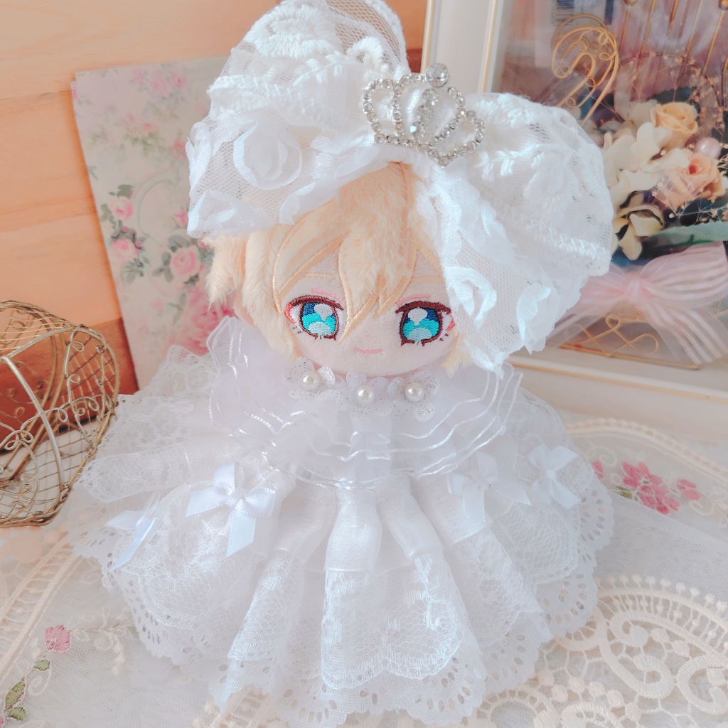№B04-06 【特別価格】ティアラ リボン ドレス 16cm ぬい服