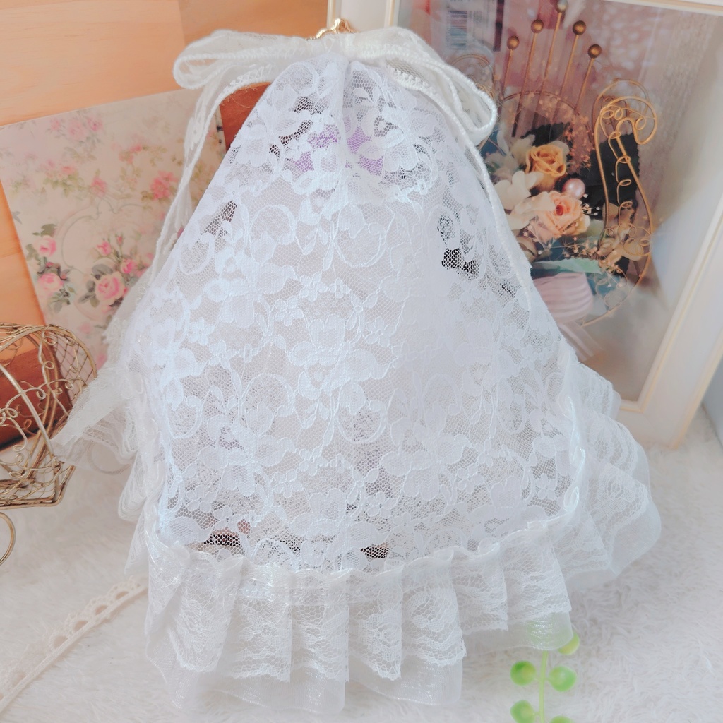 №B04-07 ティアラヴェール ウェディング ロングチュール ドレス 16cm ぬい服