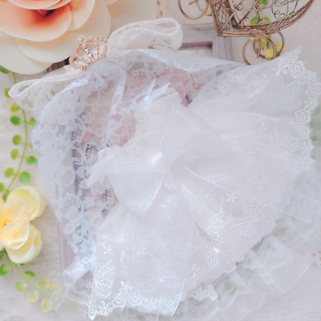 №B005-10 ティアラ ロングヴェール パールチェーン ウェディング ドレス