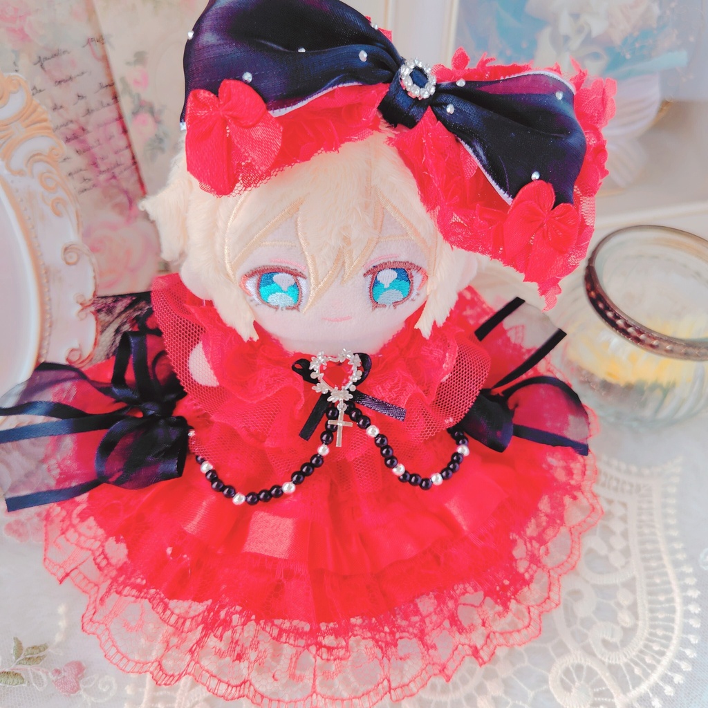 №B05-11 RED☓BLACK いつぬい ドレス ぬい服