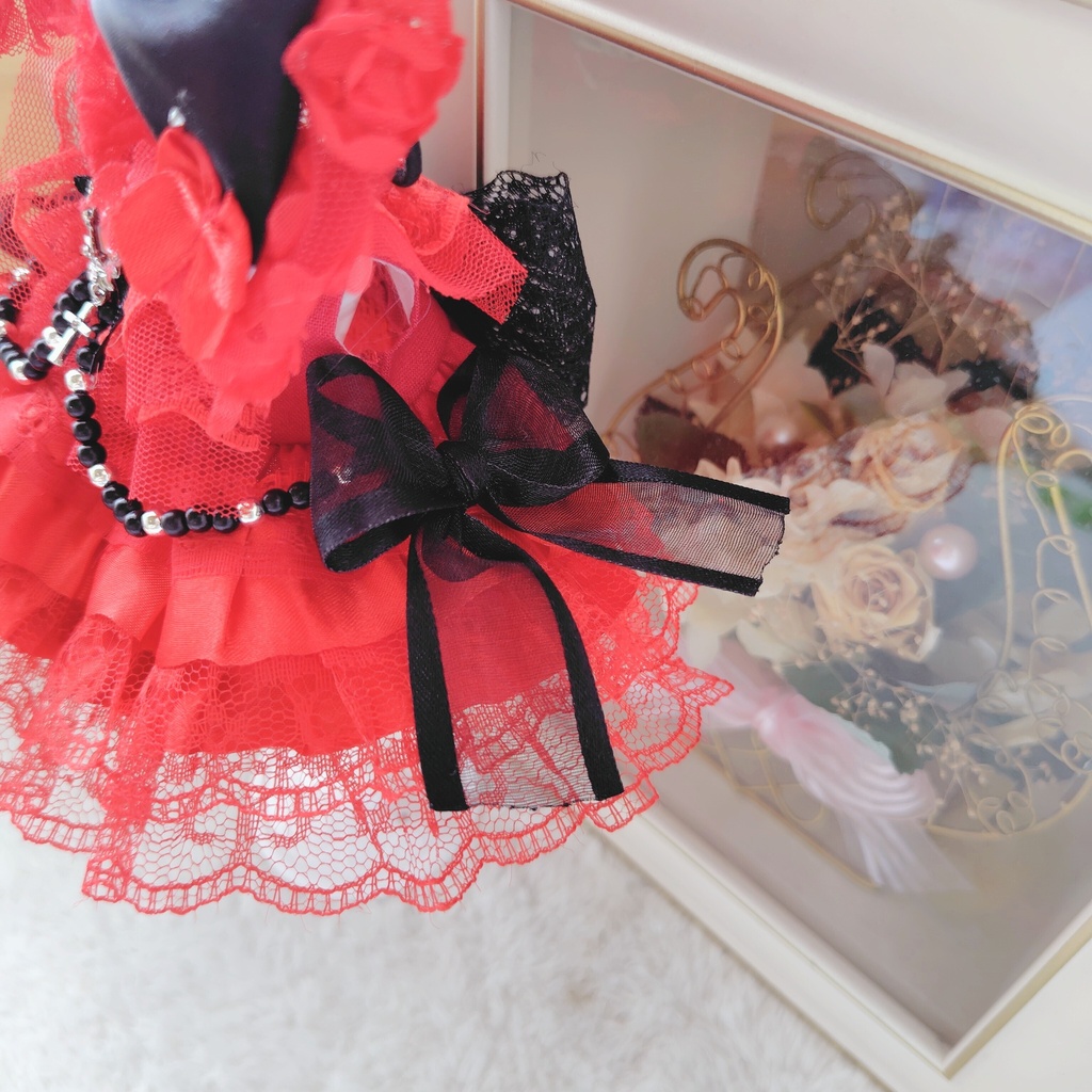 №B05-11 RED☓BLACK いつぬい ドレス ぬい服