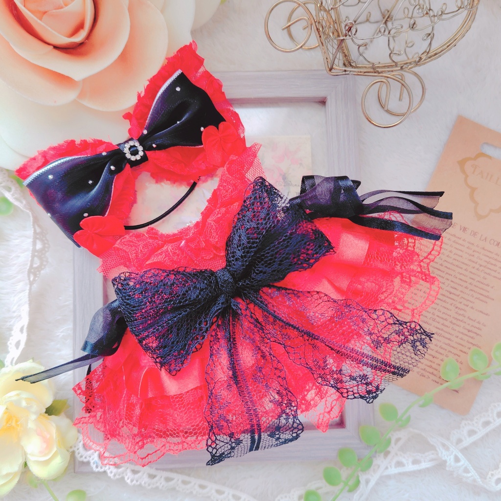 №B05-11 RED☓BLACK いつぬい ドレス ぬい服