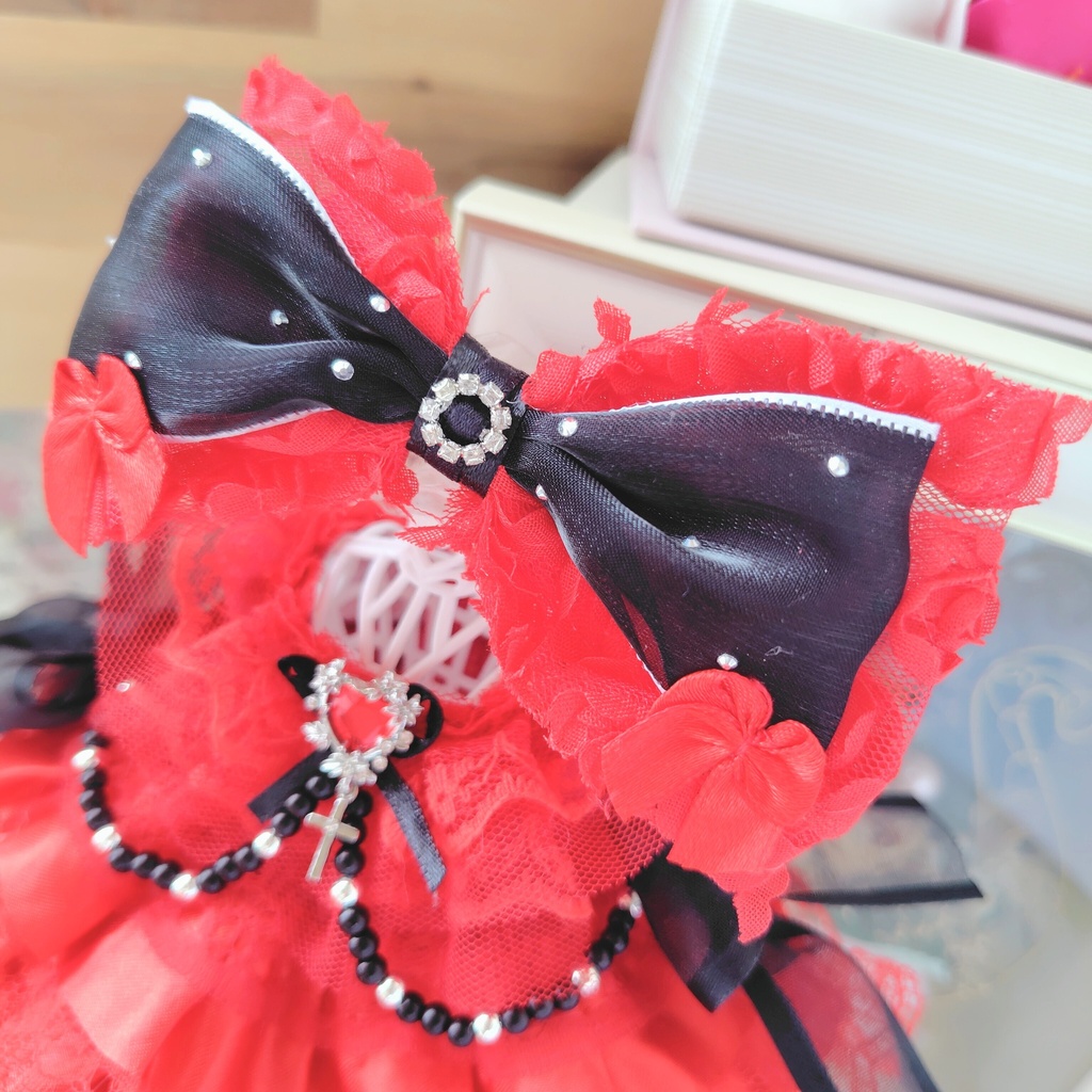 №B05-11 RED☓BLACK いつぬい ドレス ぬい服