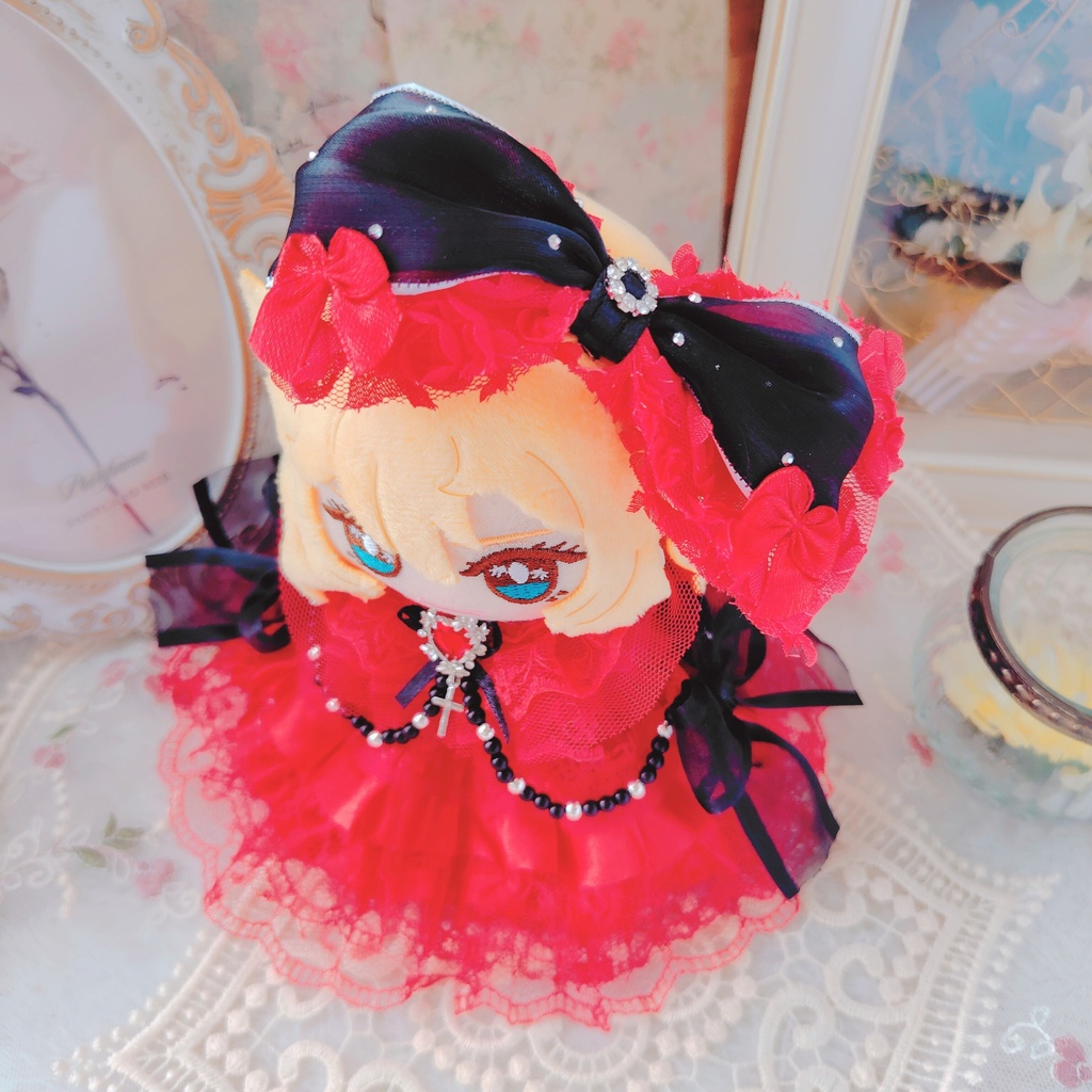 №B05-11 RED☓BLACK いつぬい ドレス ぬい服