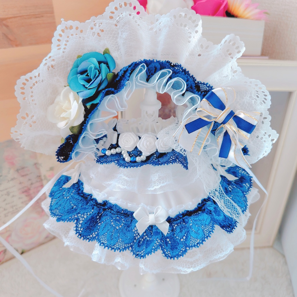 №B05-12 ハーフボンネット ダークブルー ドレス いつぬい ぬい服