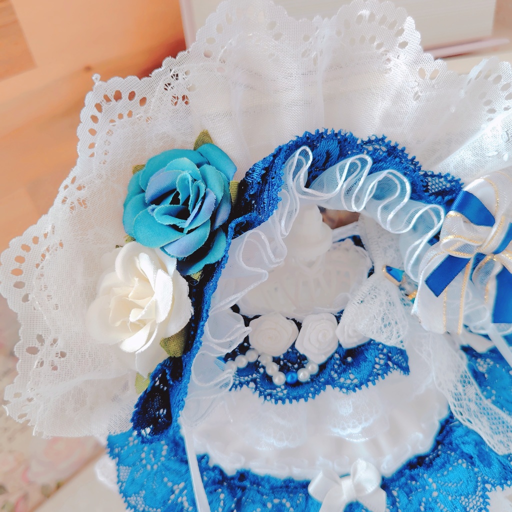 №B05-12 ハーフボンネット ダークブルー ドレス いつぬい ぬい服