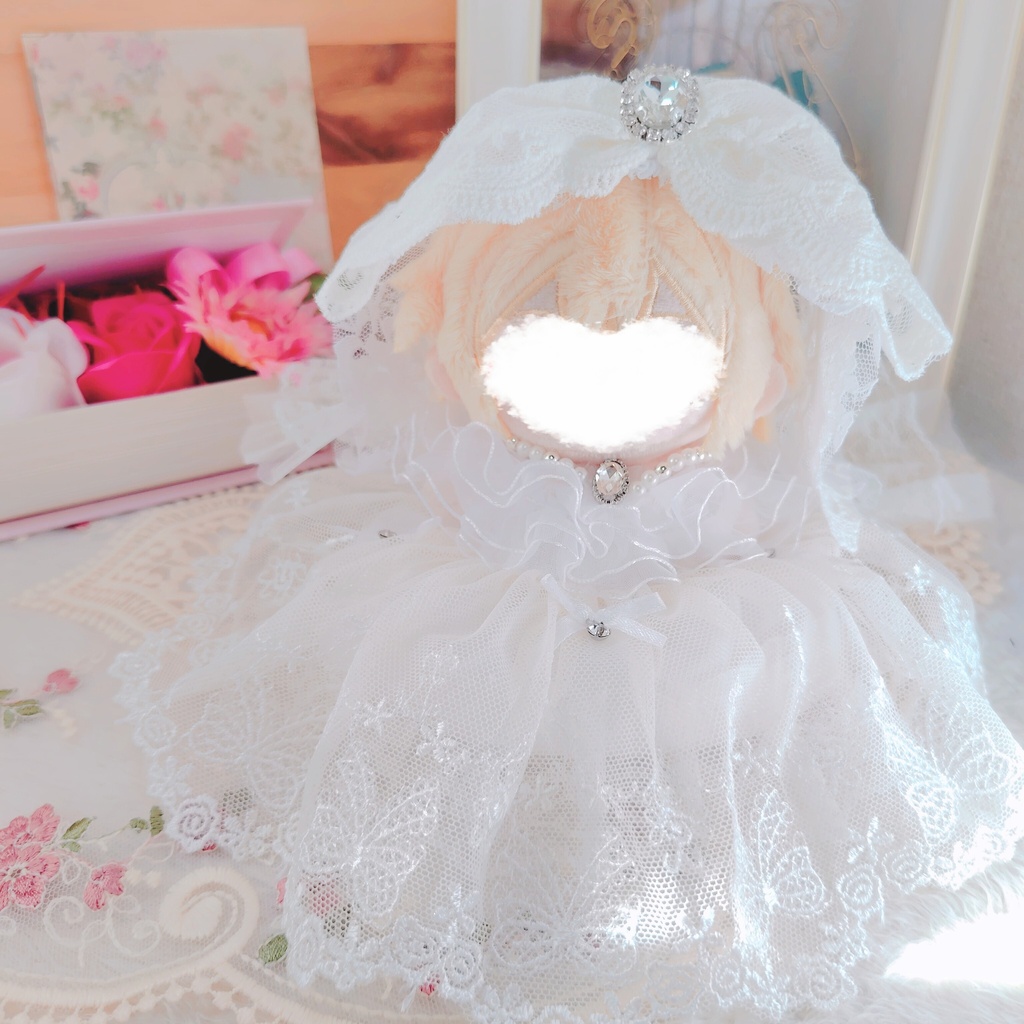 №B06-13 ロングヴェール　ウェディング　　ドレス　いつぬい　ぬい服