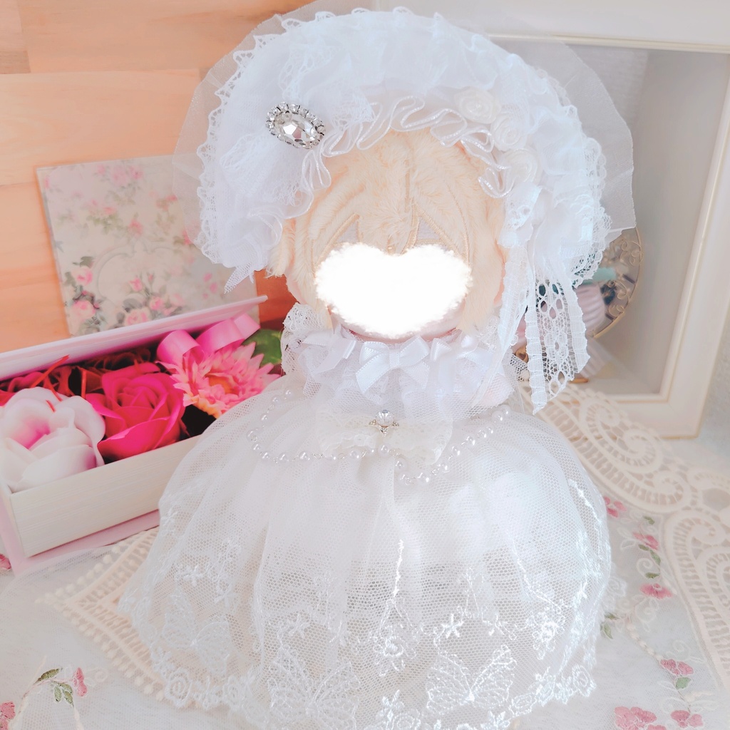 №B06-15　パニエ付き　バルーン型ドレス　ウェディング　ドレス　いつぬい　ぬい服