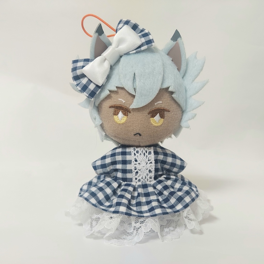10cmぬい服　ワンピース&リボン　ギンガムチェック