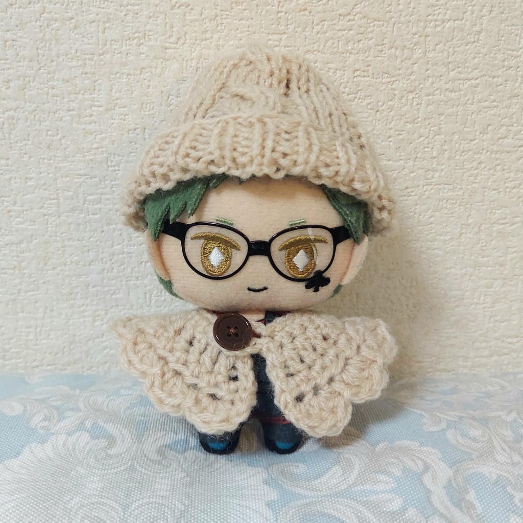 10cmぬい ぬい服 ケープ(ポンチョ)、ニット帽