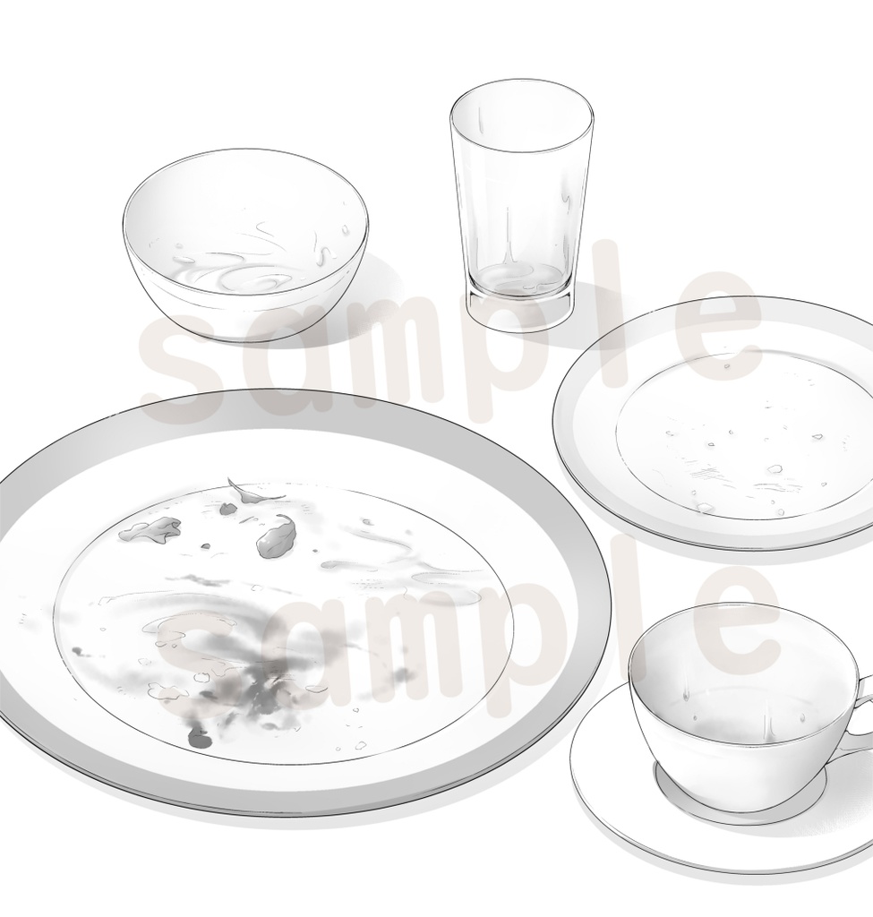 朝食線画セット