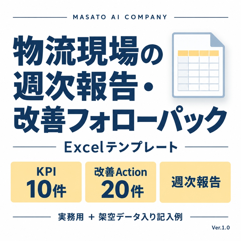 物流現場の週次報告・改善フォローパック|Excelテンプレート・記入例付き