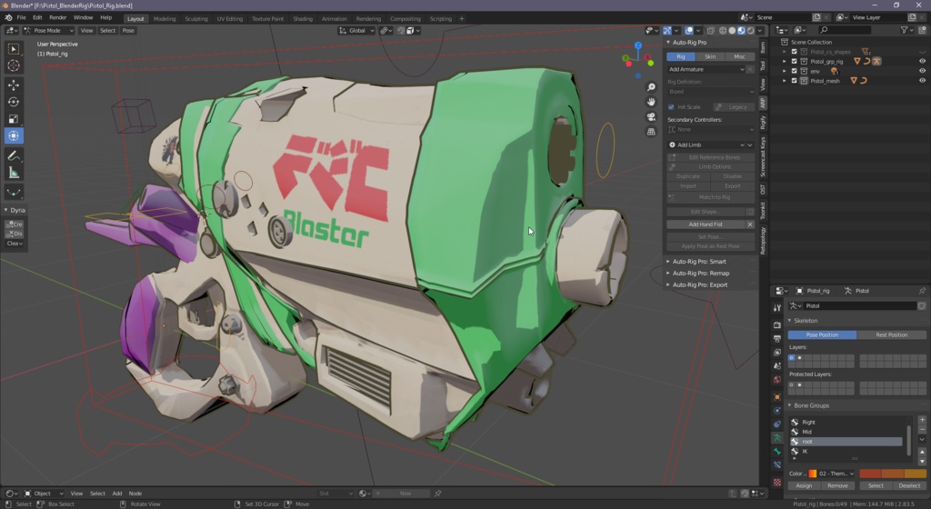 カイジュ Blaster Rig For Blender 2 8 Impactframes Booth