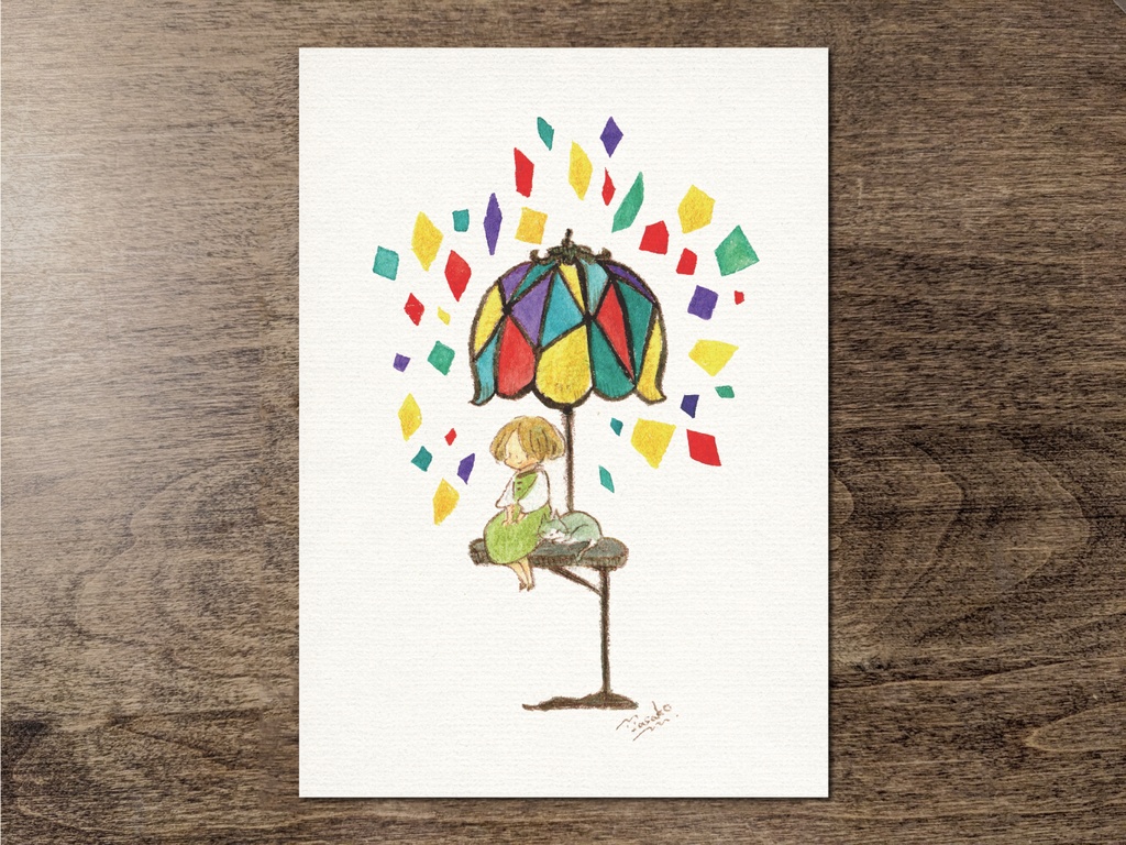 【原画】ステンドグラスランプ