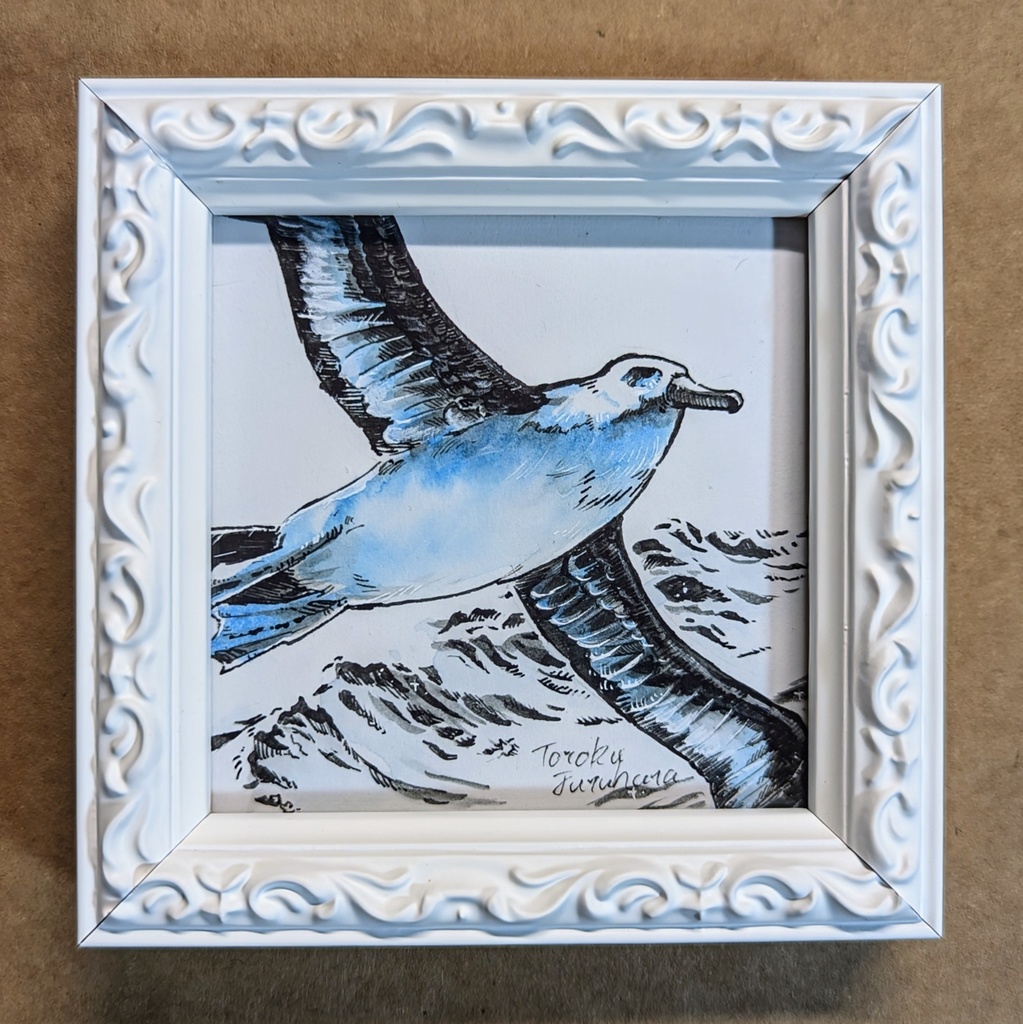 【豆色紙原画】インクで彩る生き物たち【額装作品】