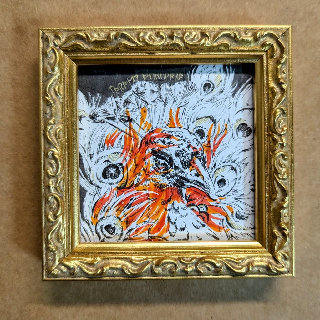 【豆色紙原画】インクで彩る生き物たち【額装作品】