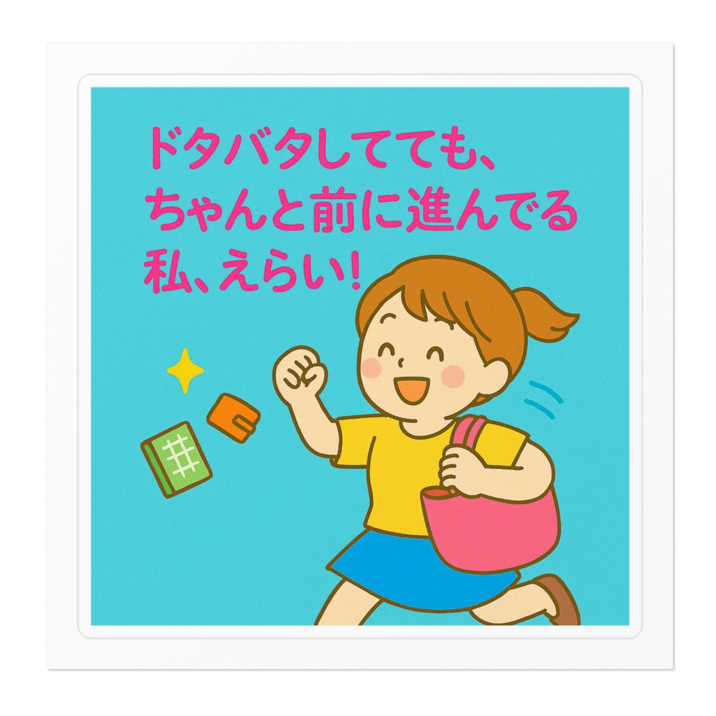 ドタバタしててもステッカー