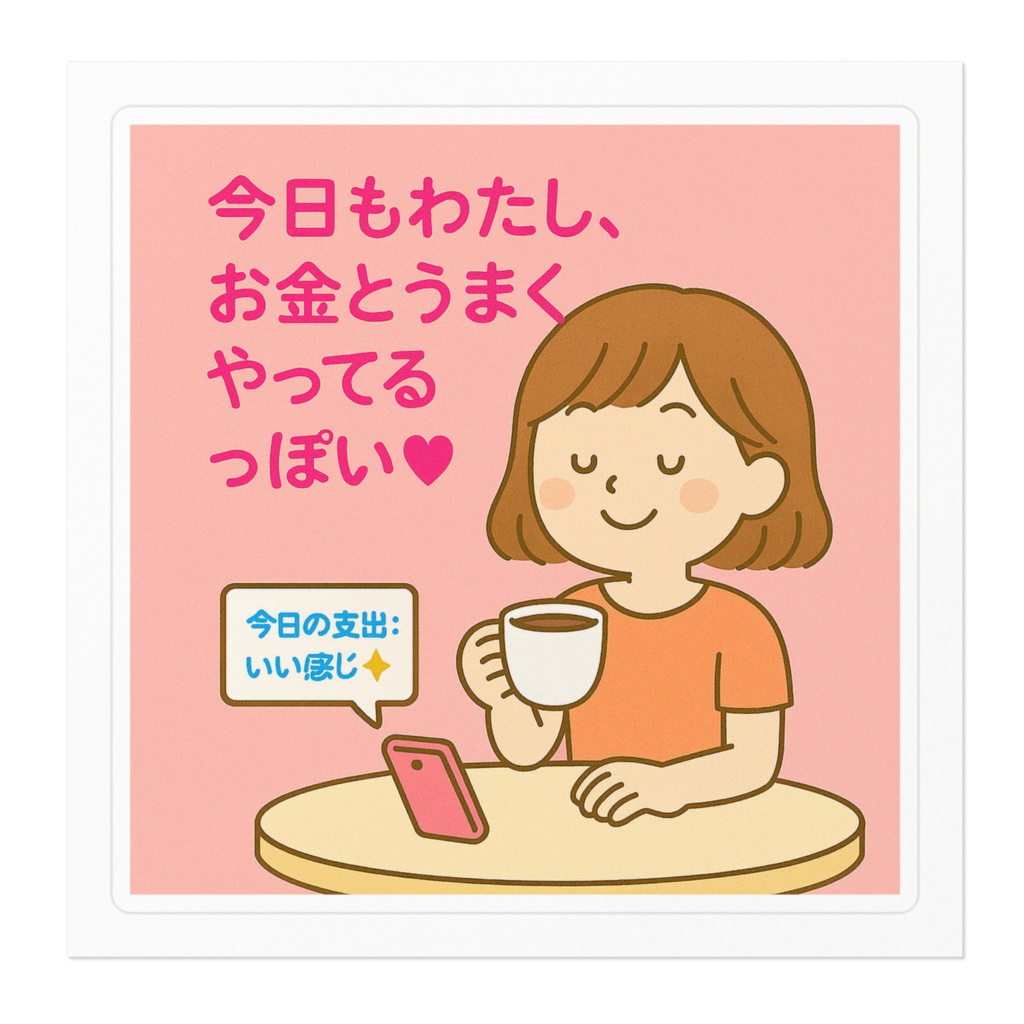 お金とうまくやってるステッカー