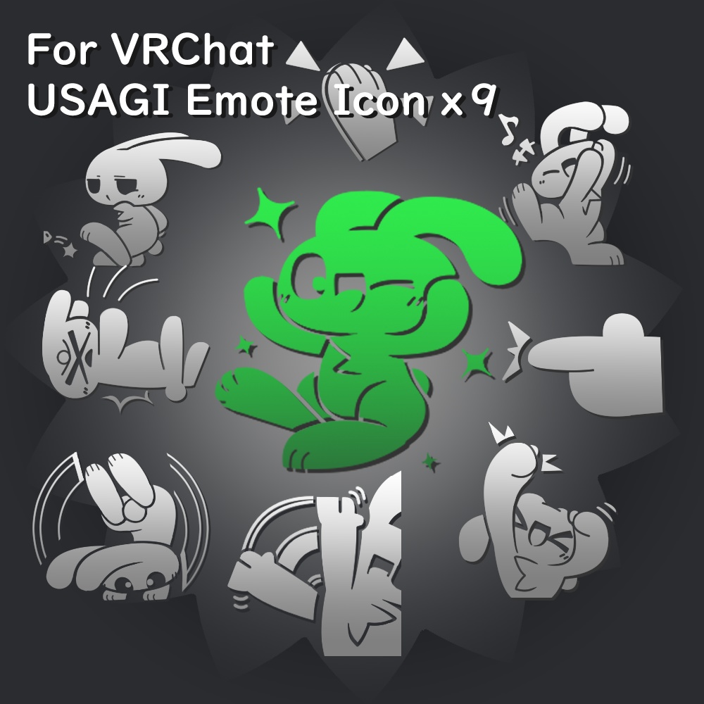 For VRChat [USAGI Emote Icon x9]